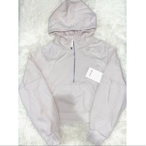 NEW White Opal Lululemon 1/2 Zip Scuba Oversized Hoodie Size XS/S